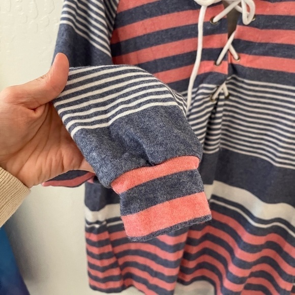 Revolve Michael Lauren Travis Lace Up Pullover Hoodie Sweater XS - Picture 3 of 7